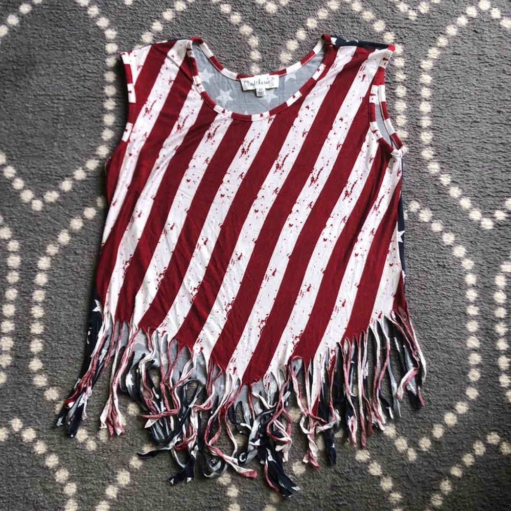 🇺🇸 America Flag Tassel Top!